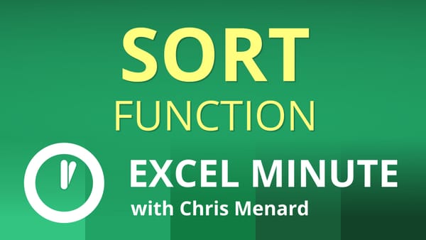 Excel SORT Function | Excel One Minute Quick Reference
