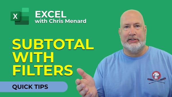 How to use the Subtotal Function with Filters in Excel