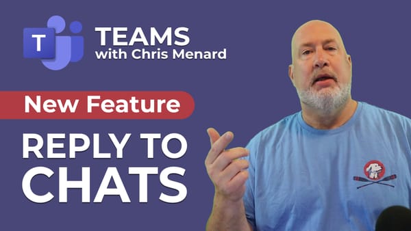 Teams -  Reply To Chats - New Feature October 2021