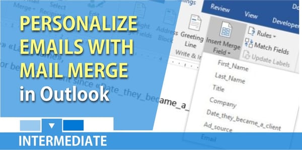 Outlook mail merge - personalize email messages