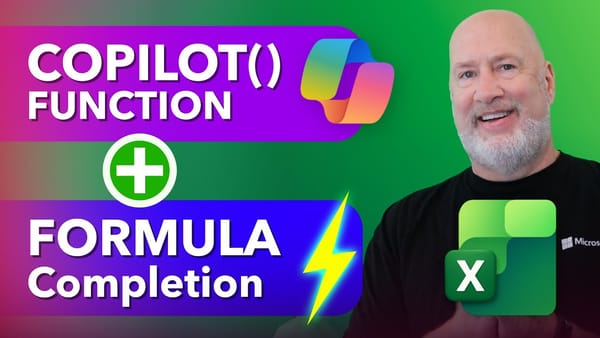 video thumbnail for 'Excel FORMULA Completion vs COPILOT(): When to Use Each Feature'